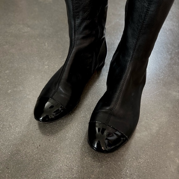 AGL Italian Leather Patent Cap Toe Boots - Picture 3 of 4